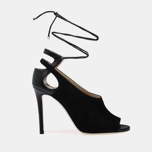 Jimmy Choo Macaw 100 Mixed Media Stiletto Bootie